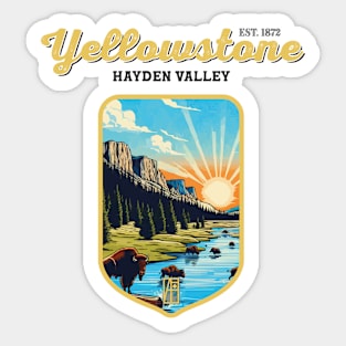 USA - NATIONAL PARK - YELLOWSTONE Hayden Valley -14 Sticker